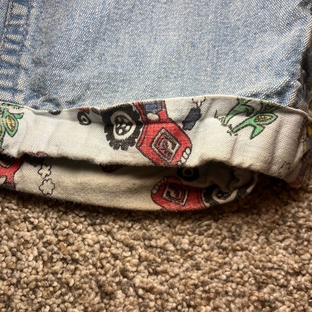 Vintage OshKosh Bgosh Vestbak Denim Overalls Light Wash Tractor Cuff Kids - Picture 7 of 12